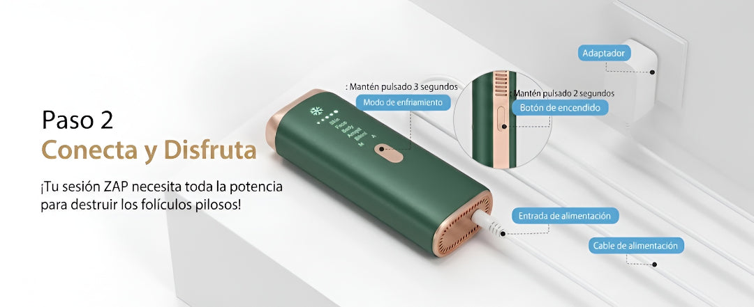 Paso 2: Conecta y disfruta - Potencia continua y modo enfriamiento